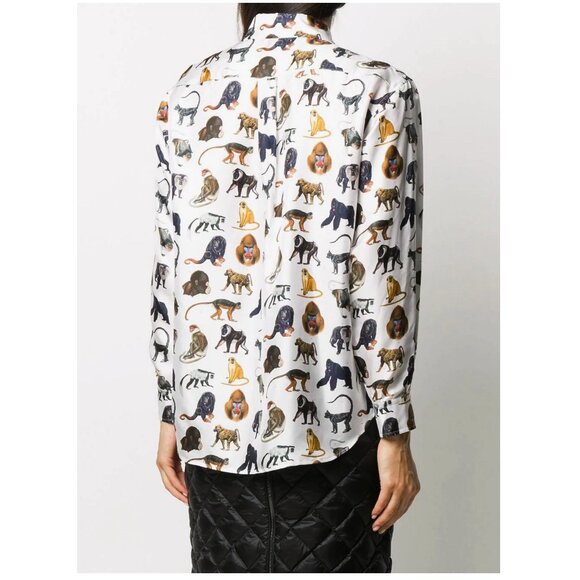 NWT Burberry Monkey Zoo Silk Button Shirt - Picture 6 of 16